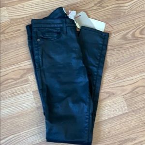 NWT Current/Elliot Coated black skinny jeans